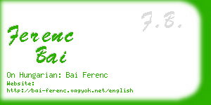 ferenc bai business card